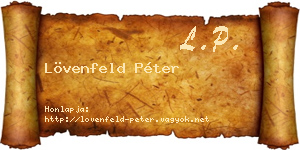 Lövenfeld Péter névjegykártya